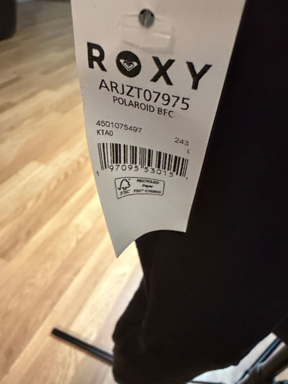 Roxy NWT Polaroid BFC Graphic T-Shirt Anthracite Grey Palm Tree Size Large - Picture 3 of 4